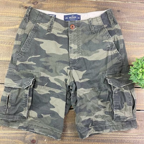 Hollister Classic Cargo Short Epic Flex Men's Camo Shorts Size 28 w/ 9" Inseam - Picture 1 of 6